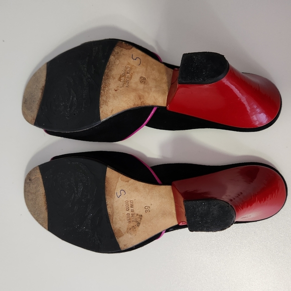 Black,Red & Pink Taryn Rose Suede Leather Heels Size 8.5 - Picture 7 of 14